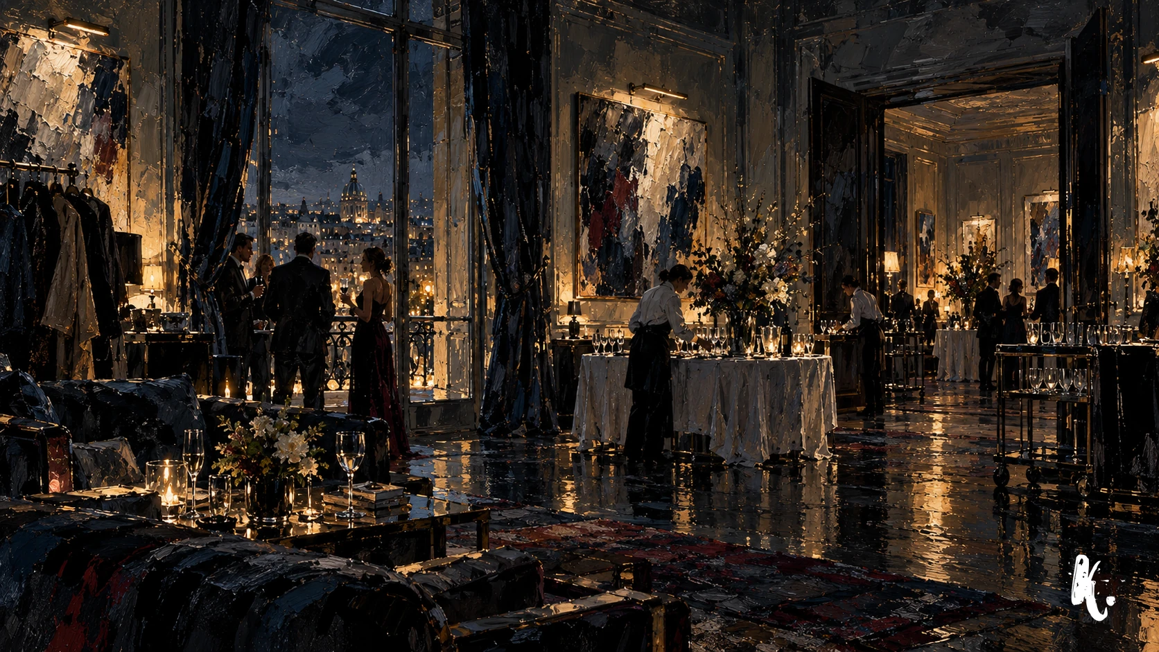 Intérieur d'un Elysium mobile de La Cour en fin de soirée