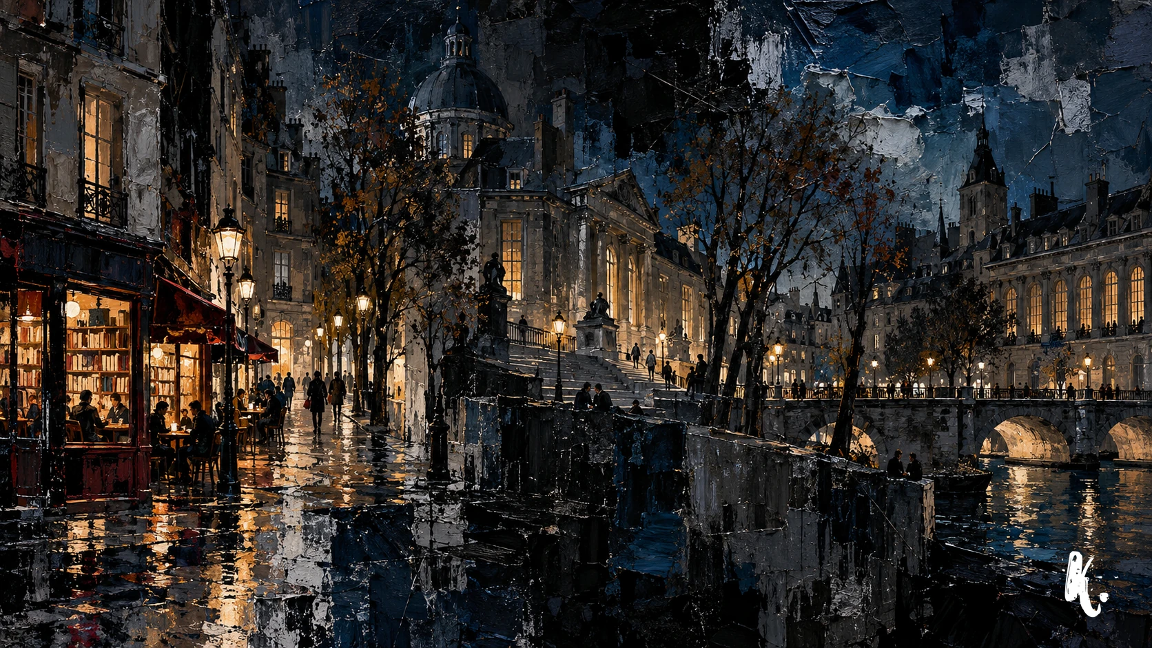 Vue nocturne du Bourg de La Torche