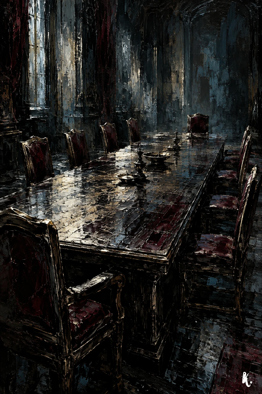 Une table de réunion vide évoque les personnes derrière les fonctions de Montfaucon