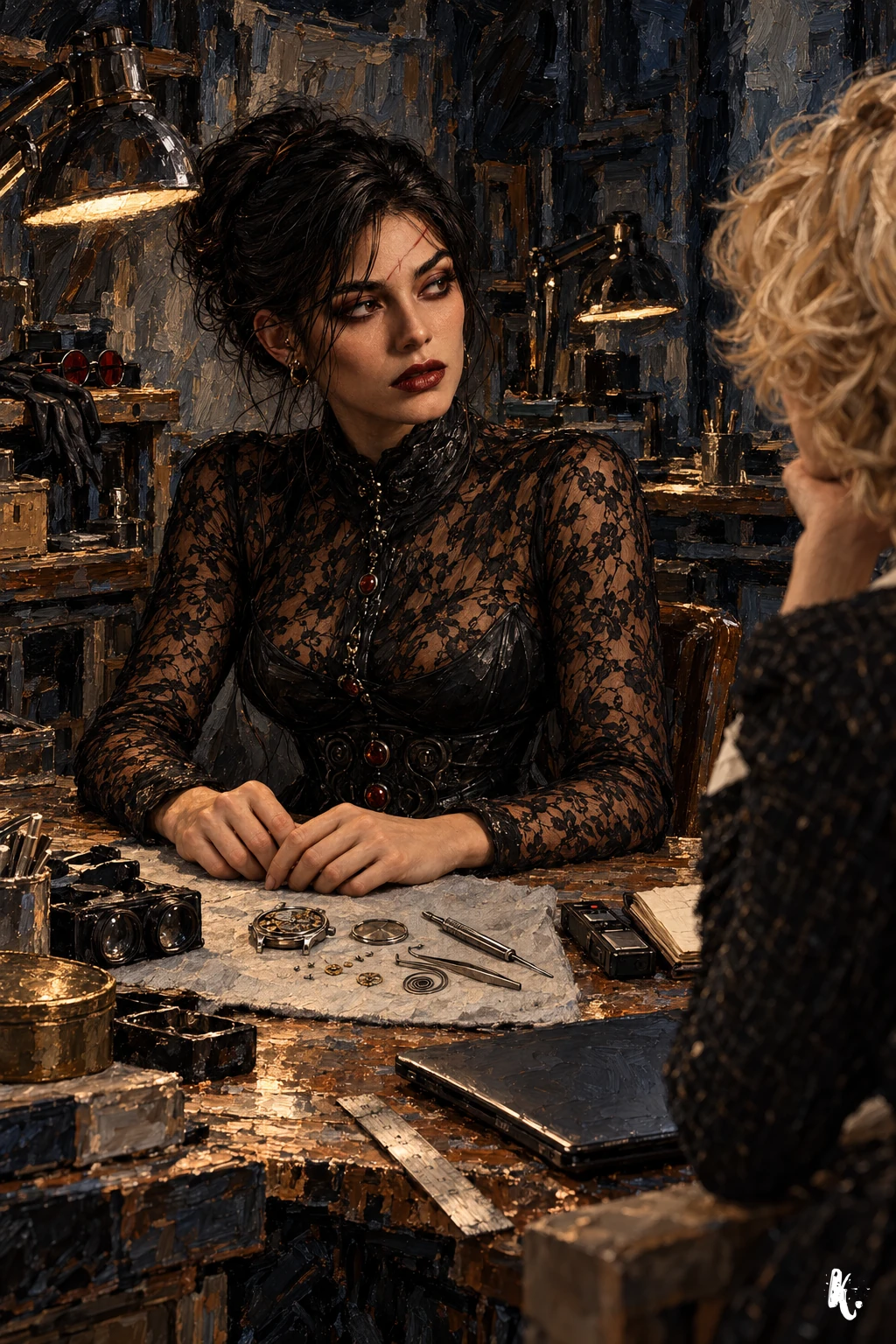 Elara ramène lentement ses mains sur le linge