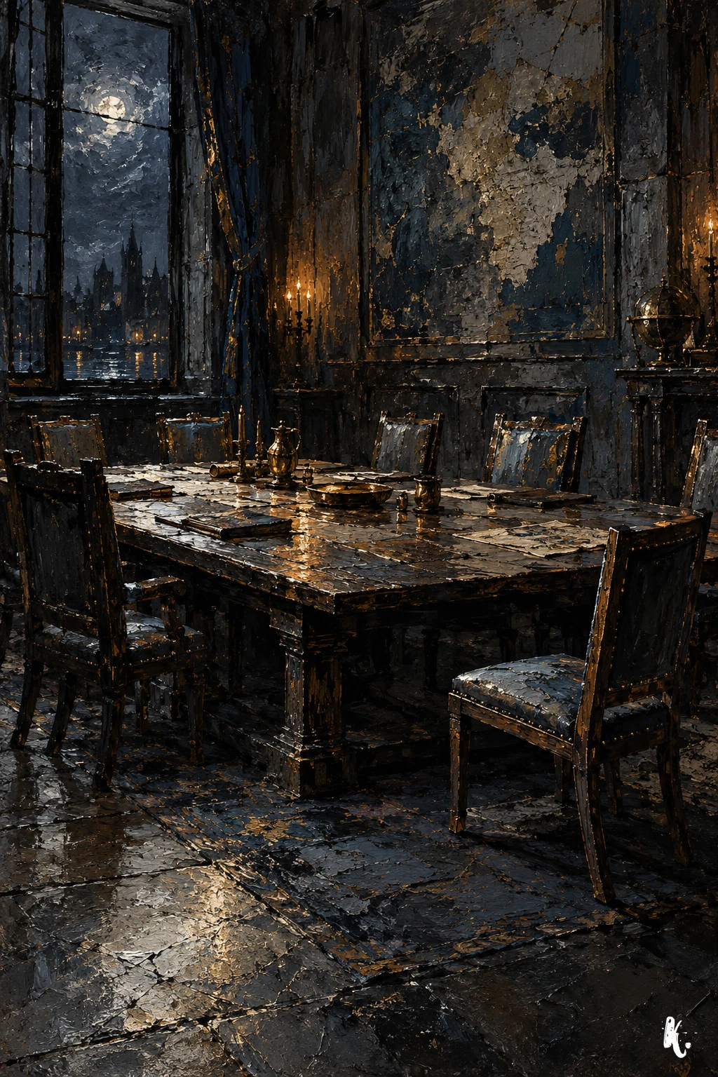 Un siège disponible à une table de conseil vide