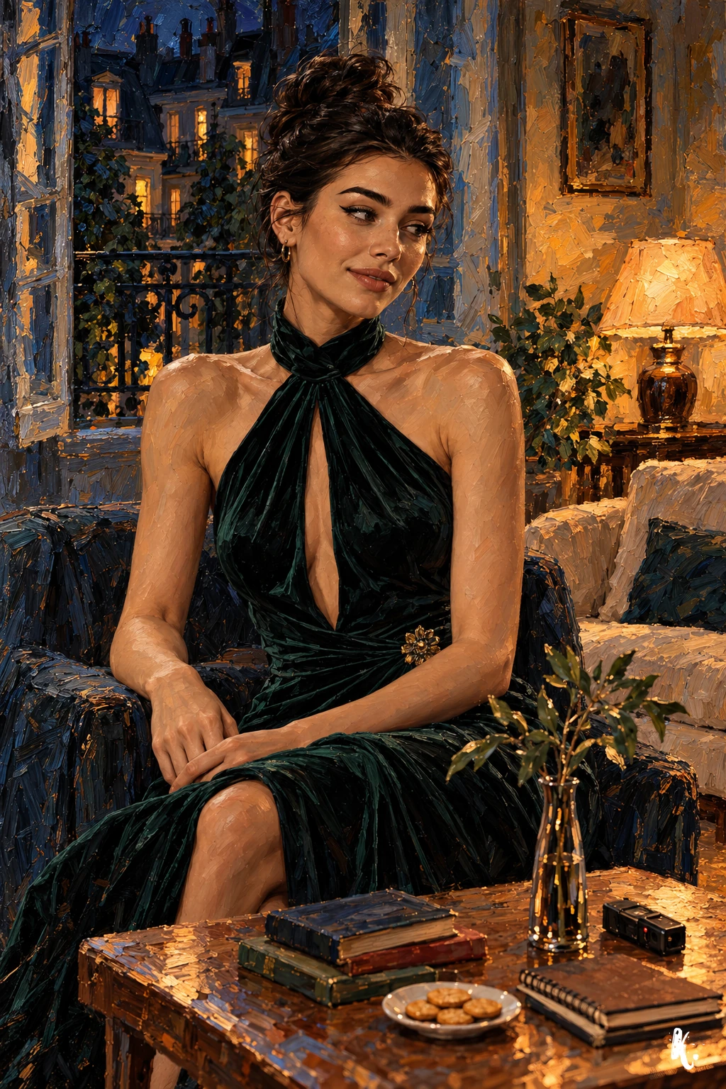 Lydia écoute avec un sourire discret