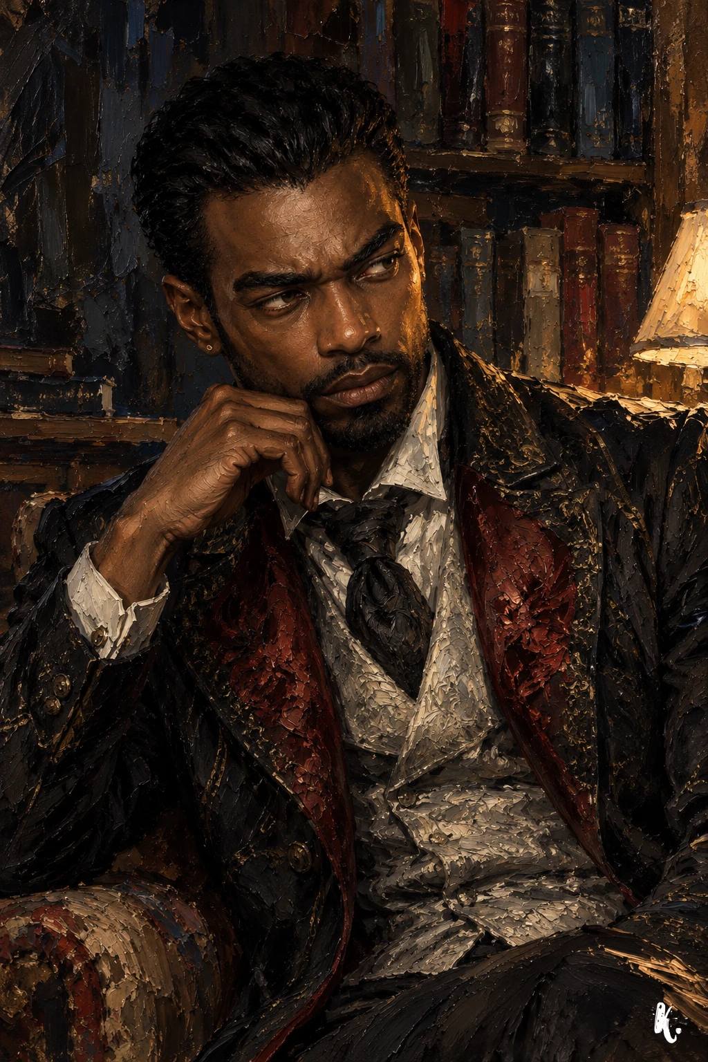 Malik dans la lumière de la lampe