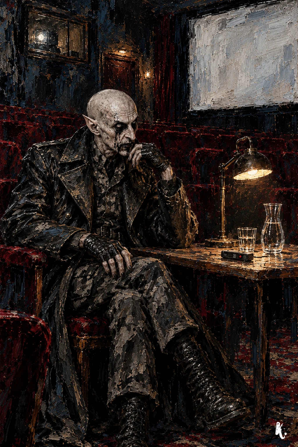 Orlok près de l’enregistreur, immobile