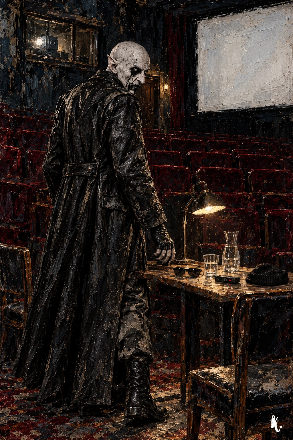 Orlok regarde les sièges inoccupés de la salle