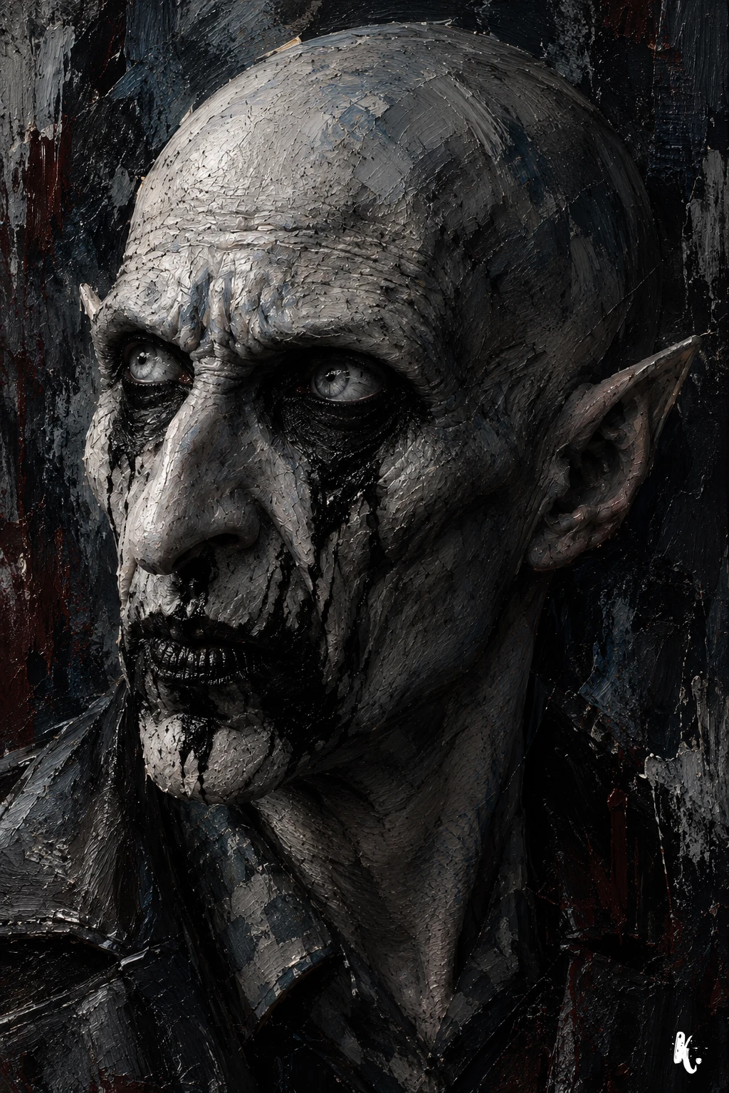 Le visage d’Orlok dans une lumière froide