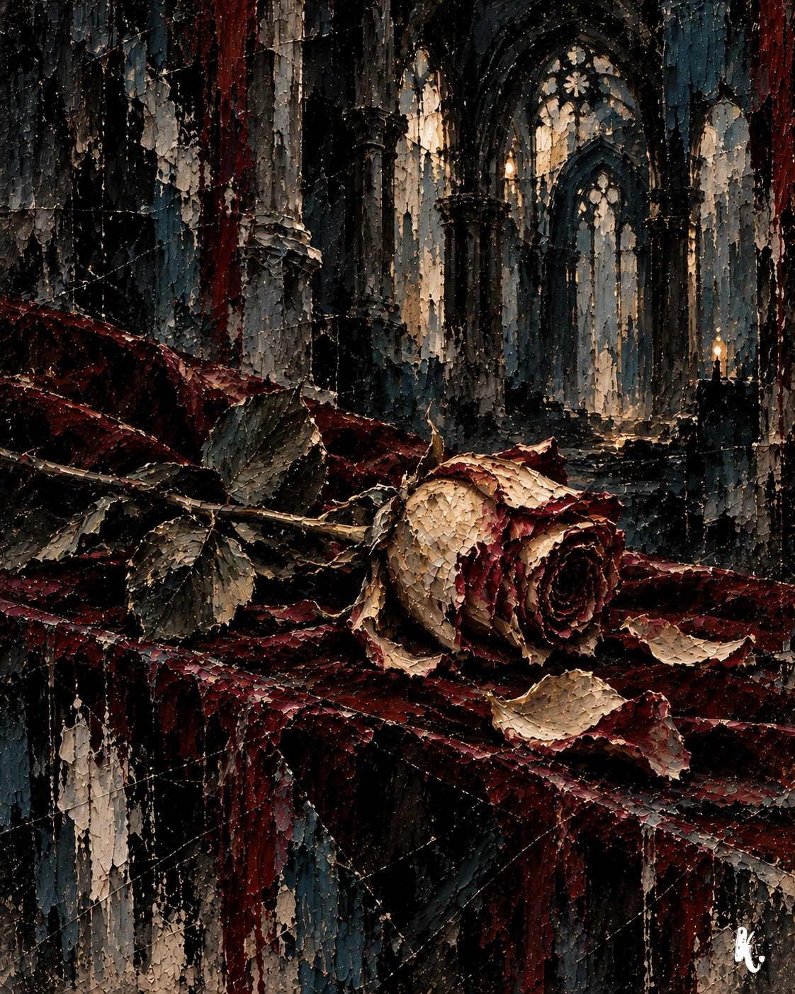 Une rose et le velours nocturne évoquent les derniers mots de Cassandre